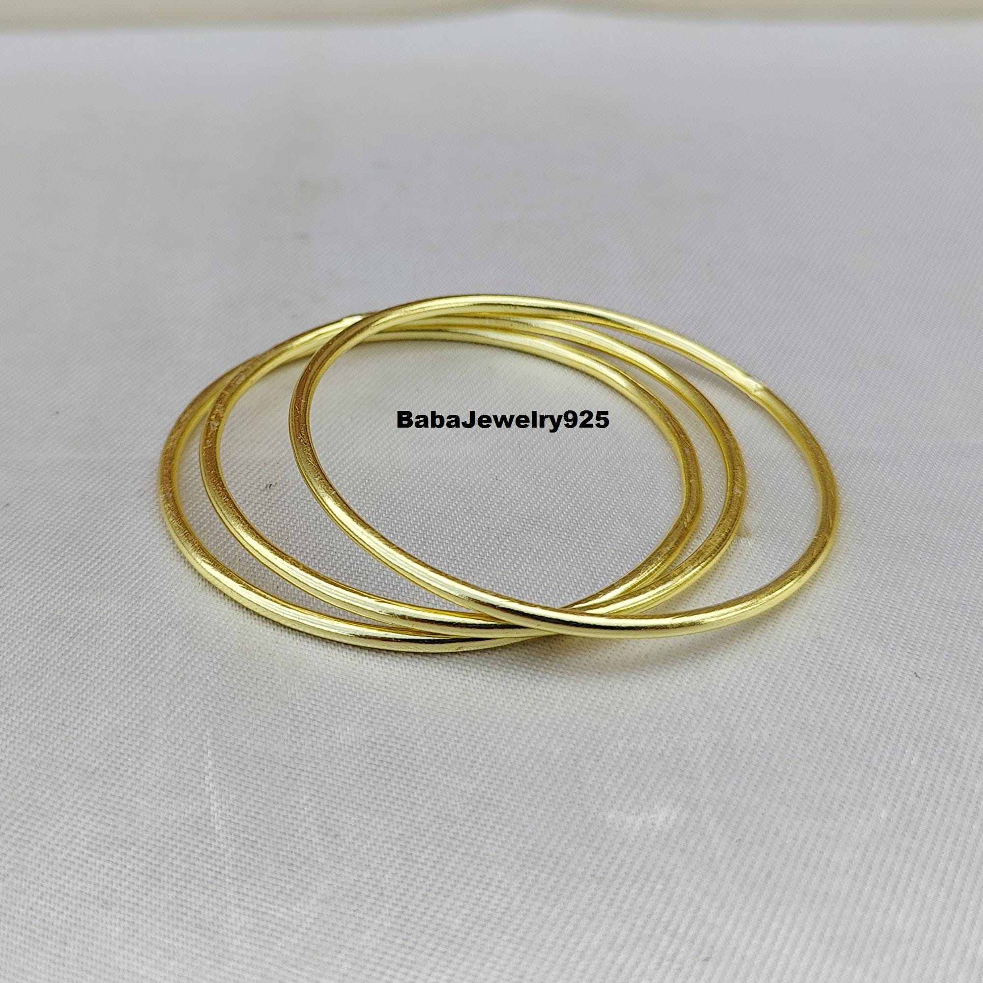 Gold Filled Bangle Set: Simple Stacking Bracelets, 18k Gold Plated