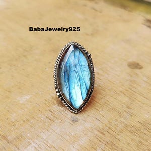 Labradorite Ring, 925 Sterling Silver Ring, Handmade Ring, Statement Ring, Natural Labradorite Ring, Promise Ring, Women Ring, Gift For Her