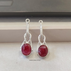 Natural Ruby Earring, 925 Sterling Silver Earring, Gemstone Earring, Birthday Gift, Designer Earring, Stylish Earring, Women Jewelry, Gift
