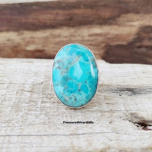 Mohave Turquoise Ring, 925 Sterling Silver Ring, Handmade Jewelry, Gemstone Ring, Boho Ring, Women Gift Ring, Gift For Her,Anniversary Ring