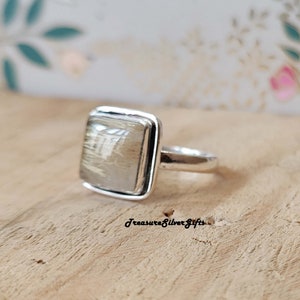 Golden Rutile Ring, Beautiful Band Ring, 925 Sterling Silver, Handmade Jewelry, Boho Ring, Gemstone Ring, Women Ring Jewelry, Gift For Her,