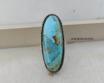 Mohave Türkis Ring, 92 Sterling Silber Ring, Statement Ring, Boho Ring, Türkis Ring, Dezember Geburtsstein Ring, Geschenk für Sie