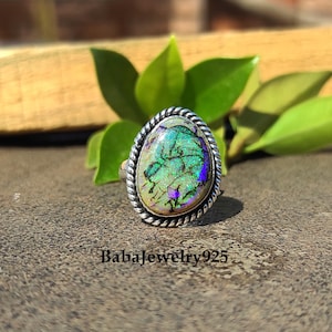 Monark Opal Ring, Unik Naturlig Ädelstensring, Ring i 925 Sterling Silver, Handgjord Ring Fantastisk Ring, Vacker Ring, Opal Ädelsten, Gåva, ///