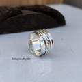 Sterling Silver Ring, Handmade Silver Ring, 925 Sterling Silver Ring, Boho Band Ring, Thick Wide Band Spinner Ring, Silver Designer Ring ///