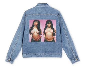 the Nicki Minaj Sucka Free Men's Denim Graphic Jacket