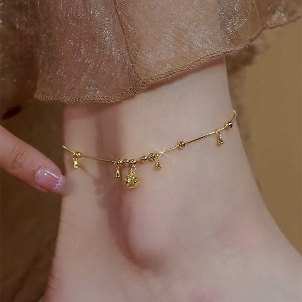 Titanium Bell Anklet, Light Luxury High-End Design