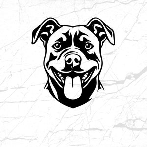 American Pit Bull, Happy Smiling Dog, Terrier Breed Canine, SVG, PNG Clipart Vector Cricut Cut