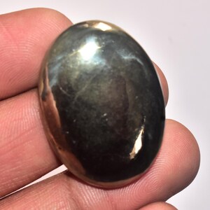 Pyrite Cabochon / Top Grade Apache Gold Pyrite Gemstone / Oval Shape / 94.30 Ct. / 35x26x6 mm. / Loose Gemstone / A-566