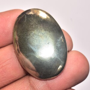 Pyrite Cabochon / Top Grade Apache Gold Pyrite Gemstone / Oval Shape / 95.05 Ct. / 36x25x7 mm. / Loose Gemstone / A-562