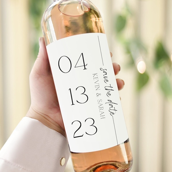 SAVE THE DATE Wine Label, Wedding Gift, Mr. & Mrs. Gifts, Wedding Gift for Couples, Gift for her, Wine Label for Gift, Save the Date wedding