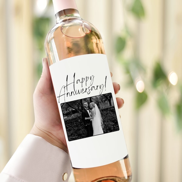 HAPPY ANNIVERSARY Wine Label, Anniversary Gift, Anniversary Gift for Couples, Gift for her, Couple Gift, Happy Anniversary