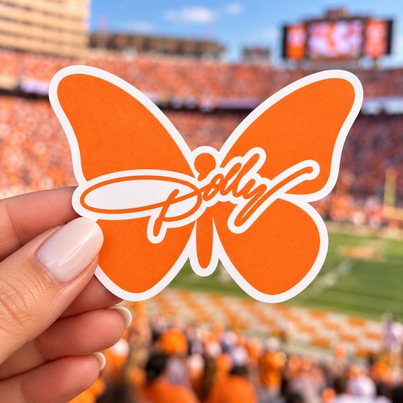 Dolly Butterfly Sticker | Orange Dolly Inspired Vinyl Decal | Tennessee Game Day Sticker | Country Music Sticker | Southern Gift