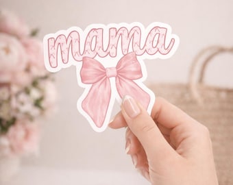 Mama Bow Sticker | Mother’s Day Sticker | Pink Bow Mama Sticker | Coquette Mama Sticker | Cute Vinyl Sticker for Mom