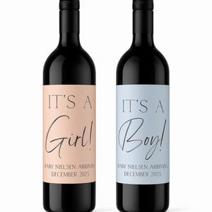 È un maschietto! È una femminuccia! // Etichetta per vino per annuncio nascita // Festeggia i momenti più dolci della vita con questa etichetta personalizzata per bottiglia di vino!