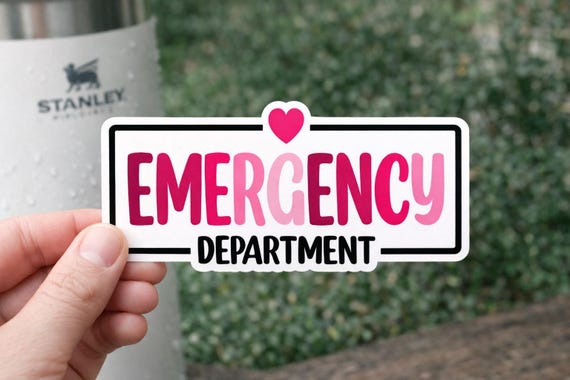 Emergency Department Sticker | ED Nurse Sticker | Cute Healthcare Sticker | Waterproof Vinyl Nurse Sticker | ER Nurse Gift