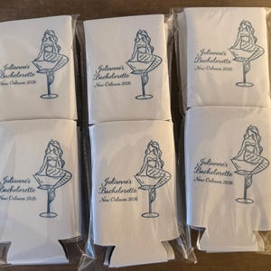 Bachelorette Slim Can Koozie | Desitination Bride | Mermaid Bachelorette Party Favors | Beach Bach Weekend | Custom Bridesmaid Can Cooler image 4
