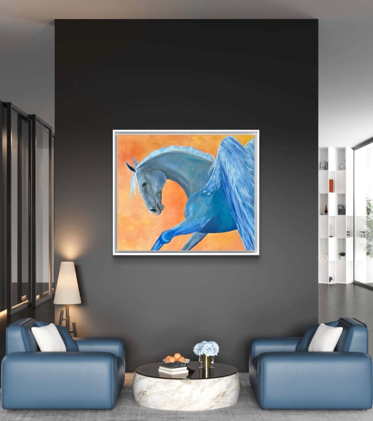 ペガサス絵画 ペガサスの絵画13点。メデューサより産まれ、英雄を乗せて大空を飛翔