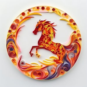 Stampa dello zodiaco cinese del cavallo di fuoco, arte della scuola materna, camera dei bambini, arte della parete, decorazione della scuola materna, arte del ragazzo, arte della ragazza, regalo di nascita, regalo del bambino, neonato