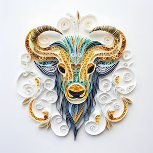 Stampa zodiacale cinese Ram in metallo, arte della scuola materna, camera dei bambini, arte della parete, decorazione della scuola materna, arte del ragazzo, arte della ragazza, regalo di nascita, regalo del bambino, neonato