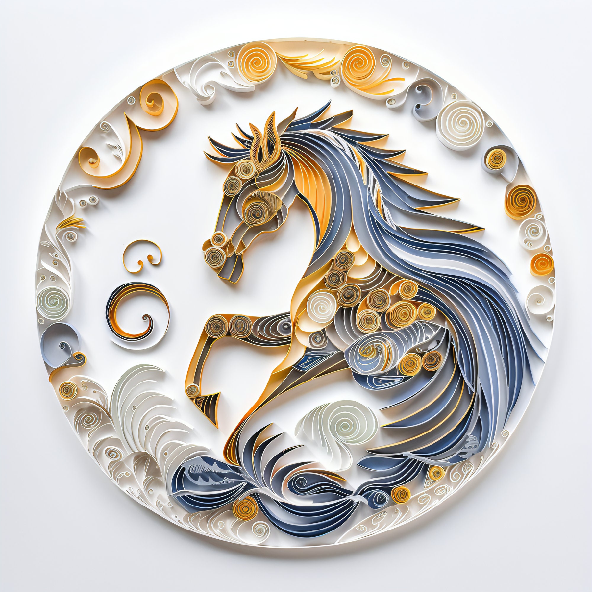 Metal Horse Chinese Zodiac Print, Nursery Art, Children Room, Wall