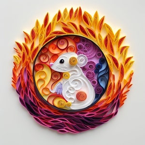 Stampa dello zodiaco cinese del topo di fuoco, arte della scuola materna, camera dei bambini, arte della parete, decorazione della scuola materna, arte del ragazzo, arte della ragazza, regalo di nascita, regalo del bambino, neonato
