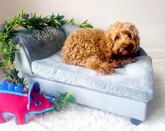 Personalised Dog Chaise Lounge/ Dog sofa/ Cat couch/ Pet chair/ Pet couch/ cat bed/ Dog couch/ Pet gift/ Pet bed with storage