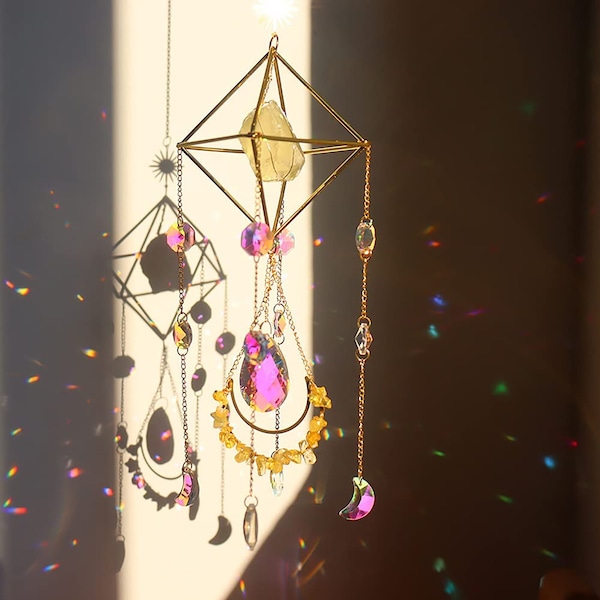 Benutzerdefinierte Kristall Sonnenfänger, Amethyst Kristall Suncatcher, Garten Sun catcher für Fenster, Rosenquarz Kristall Suncatcher, Dekor für Garten