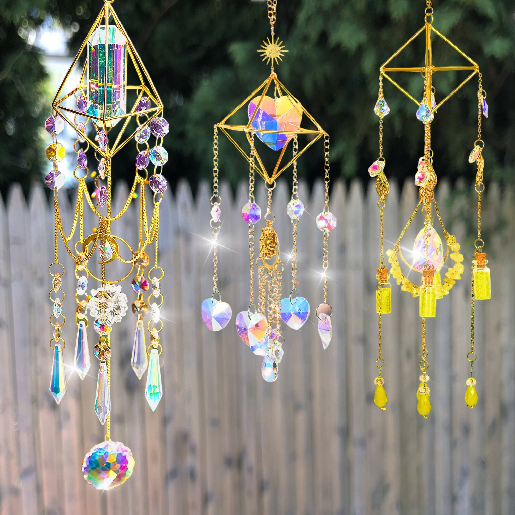 Chandelier Wind Chimes Crystal Suncatcher Window Hanging Sun