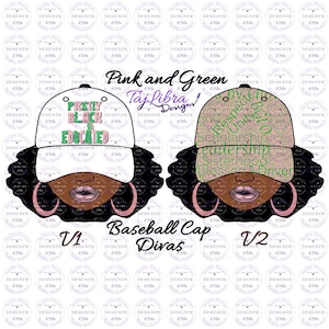 Pink and Green | Sorority Girl Clipart | Baseball Diva | Black Woman | HBCU Clipart | AKA PNG | Alpha Kappa Alpha | D9 | Afro American 1908