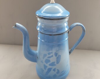 アンティーク　オフホワイト エナメル コーヒーポット アンティーク オフホワイト エナメル コーヒーポット アンティーク