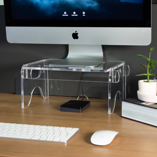 Transparent Arcylic Riser Macbook and iMac Stand Ergonomic Portable Laptop Stand Acrylic Desk Accessories Laptop Riser for Halloween Gift