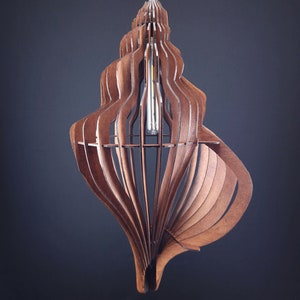 Wooden Sea Shell Pendant Chandelier, Ceiling Lighting, Lampshade, Lamp ...