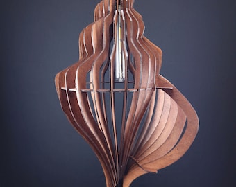 Lustre pendentif en bois de coquille de mer, éclairage de plafond, abat-jour, lampe, ameublement, fait main, fabriqué en Italie