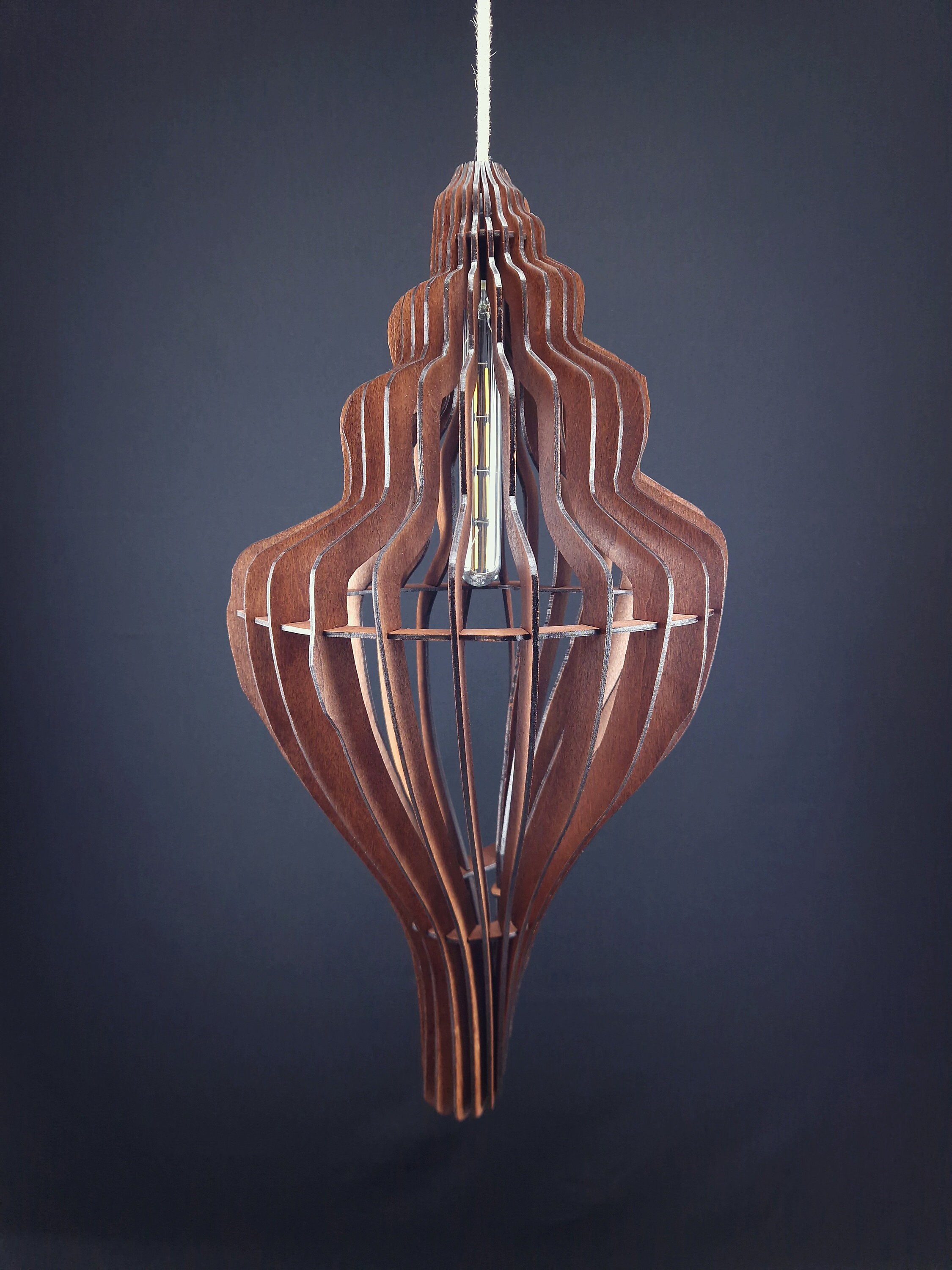 Wooden Sea Shell Pendant Chandelier, Ceiling Lighting, Lampshade, Lamp ...