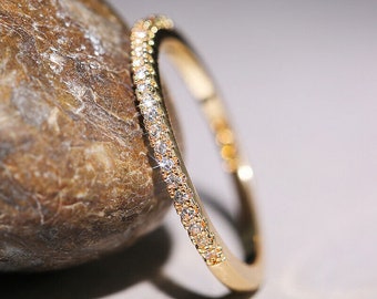 Elegant Women 925 Silver Wedding Ring Jewelry Cubic Zirconia Rings 14k Yellow Gold Finish