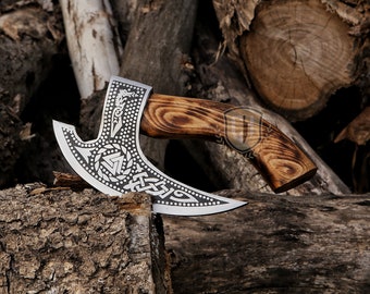 Pizza Axe, Pizza Slicer Hand forged Viking Pizza Cutter, Viking Bearded Camping Axe Kitchen Pizza knife, Pizza Lover Gift , Christmas gift