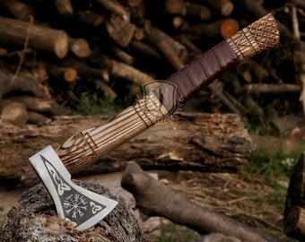 Handmade Viking Axe, Camping Axe, AXES, Bearded axe, Ash Wood Shaft Best Gift for Birthday &  anniversary , Christmas gift