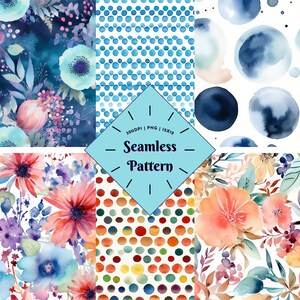 Watercolor Seamless Pattern, Floral Pattern, Pastel Pattern, Floral Seamless Pattern, Flower Pattern for Digital Paper