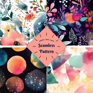 Seamless Pattern Floral, Watercolor Pattern, Pastel Pattern, Floral Seamless Pattern, Flower Pattern, Water Color Pattern for Digital Paper