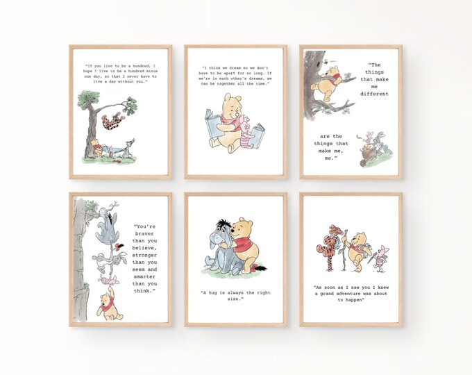 Winnie the Pooh Quotes, Pooh Bear Classic Vintage Style Poster Print I ...