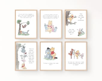 Winnie the Pooh Quote Prints, Winnie the Pooh Poster, Pooh, Baby Shower Pooh, Nursery Decor, Nursery Wall Art, New Baby Gift