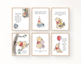 Winnie the Pooh Quote Prints, Winnie the Pooh Poster, Pooh, Baby Shower Pooh, Nursery Decor, Nursery Wall Art, New Baby Gift