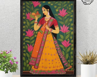 Mughal Art Print | Royal Indian Woman Portrait