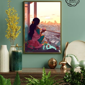 Indian Woman Art Indian Woman Drinking Chai Desi Art Indian Art Woman Drinking Coffee Art Coffee Lover South Asian Print