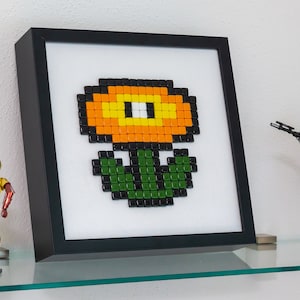 Super Mario - Flower - Pixel Glass Mosaic Mural