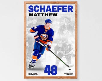 Matthew Schaefer New York Islanders Poster, NHL Hockey Wall Art, Printable Fan Gift