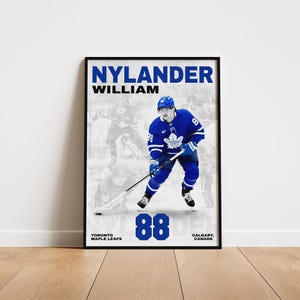 William Nylander Hockey Poster, Toronto Maple Leafs, Wandkunst, druckbares Geschenk für Hockey-Fans