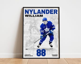 William Nylander Hockey Poster, Toronto Maple Leafs Wall Art, Printable Gift for Hockey Fans