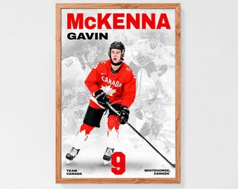 Team Canada Gavin McKenna Poster, NHL Hockey Wall Art, Printable Fan Gift