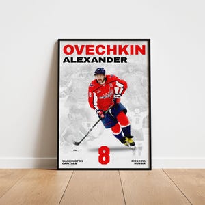 Alexander Ovechkin Hockey Poster, Washington Capitals Wall Art, Printable Gift for Hockey Fans